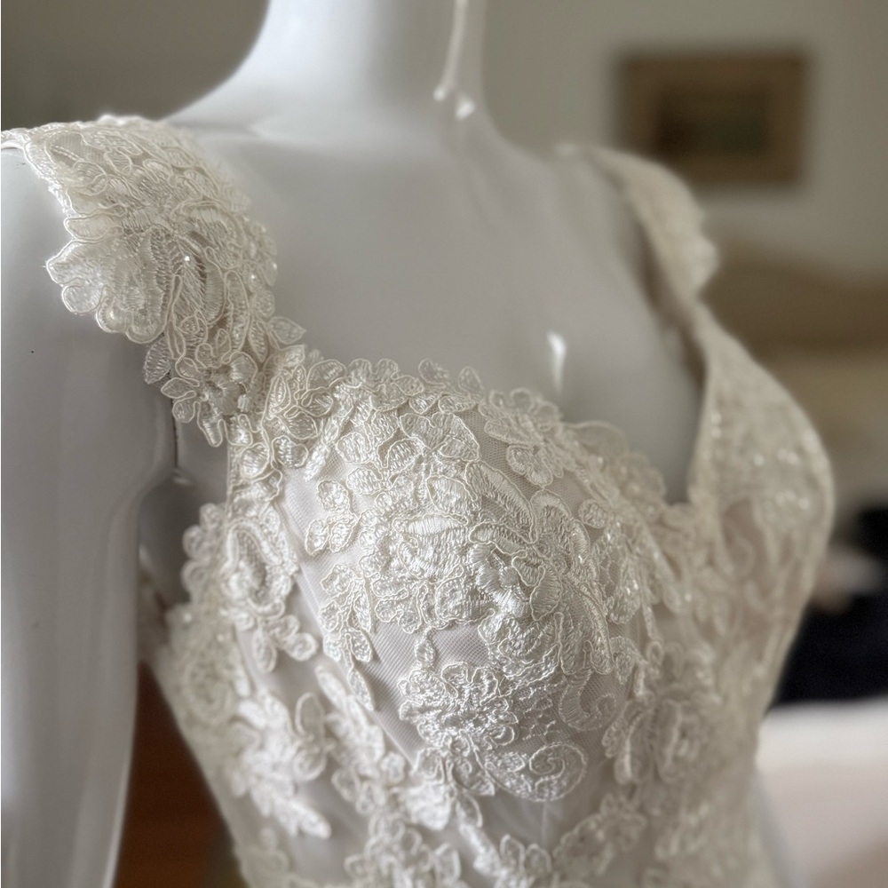 Elegant White Lace Wedding Dress - Picture 8 of 15